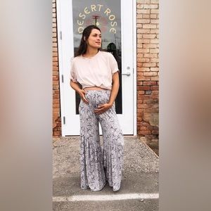 Butter soft elastic waistband bell bottoms